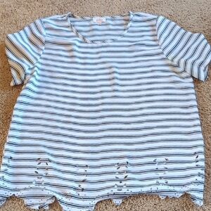 Striped Short Sleeve Top
